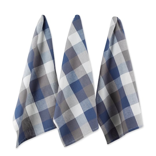 DII&#xAE; Tri-Color Checkered Dish Towels, 3ct.
